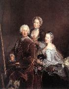 PESNE, Antoine Self-portrait with Daughters sg oil painting